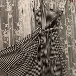 Gingham one shoulder dress